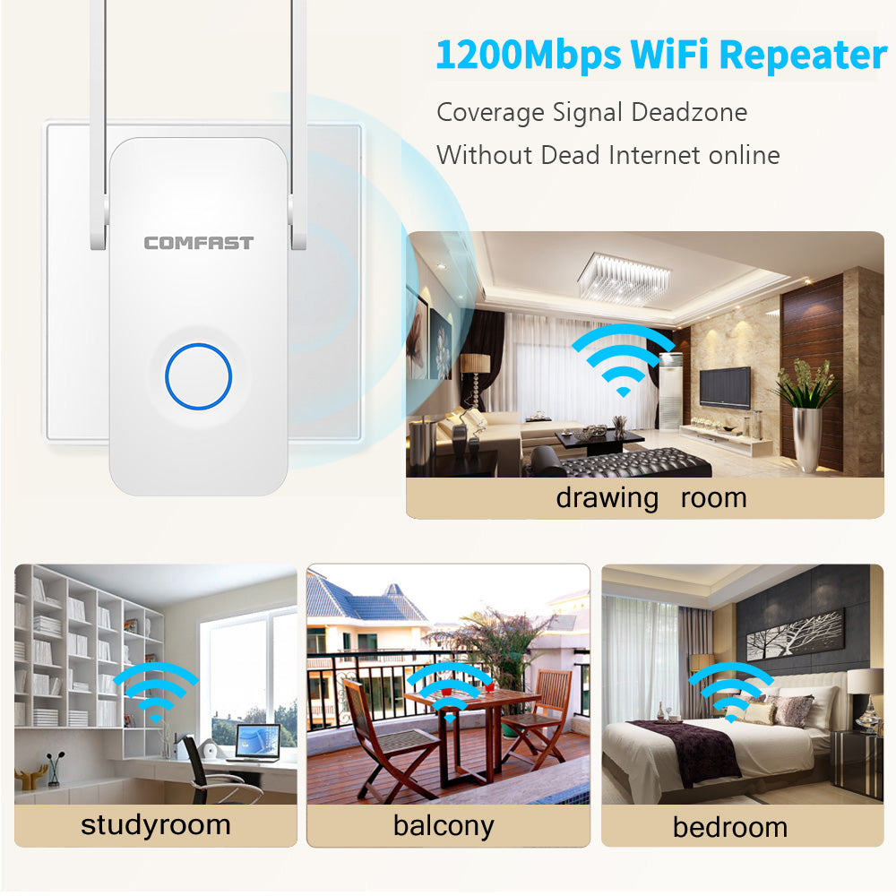 1200Mbps Extender Antenna Router Booster WiFi Extender Repeater